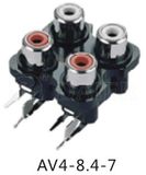 9 Pin 4.5mm Female RCA Socket for Audio (AV4-8.4-7)