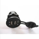 Waterproof 12V Car Cigarette Lighter Socket, Dual USB Car Charger Socket