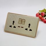 Customized Logo 2 Gang Switch 3pin Double Mf Socket W/N