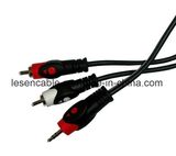 AV Cable, 3.5mm Stereo Plug to 2 RCA Plugs