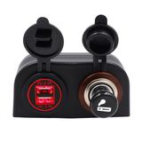 Car Motorcycle Dual 4.2A USB Charger 12V/24V Cigarette Lighter Socket