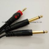 Fisheye 3.5stereo-to-2X6.35mono Audio/Microphone AV RCA Cable