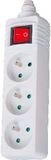French Type 3 Outlets Extension Socket, Power Strip (GGFNBK03)