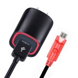 Red LED QC2.0 Wall Charger Travel Charger with Data Cable