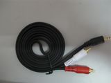 1.5m AV Cable, 3.5 Streeo Plug to 2RCA Cable,