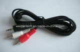 3.5st Male to 2RCA Audio Cable, 1.5meter Length
