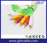 Transparent Green 3RCA to 3RCA AV Cable