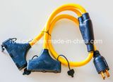 Power Cord Extension and Splitter for NEMA 5-15p to NEMA 5-15r X 2