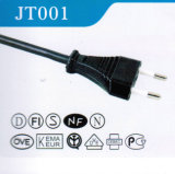Europe 2 Prong Power Cord Plug with VDE Approval (JT001)