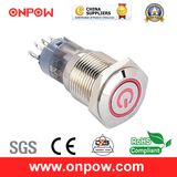 Onpow 16mm Illuminated Push Button Switch with Power Sign (LAS2GQF-11ET/R/12V/N, CE, CCC, RoHS)