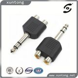 Widely Used 6.35mm Stereo Plug to 2 RCA Jack Audio Adaptor