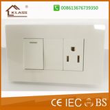 Wenzhou Factory 110V~250V 1gang 2way Switch +3pole Socket