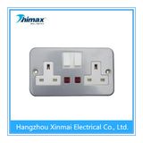M412 13A 2gang Switched Socket Double Pole+Neon