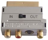 Scart Plug to 3RCA Jack with Switch Adapter