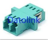 Aqua LC mm Duplex with Flange Fiber Optic Adapter