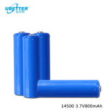 14500 Lithium Ion Battery Cell 3.7V 800mAh