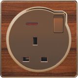 British Standard 13A Square-Pinned Switched Socket with Neon (A2)