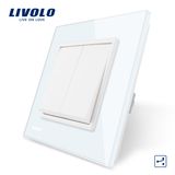 Livolo White Black Glass Panel Press Push Switch Vl-C7K2s-11/12