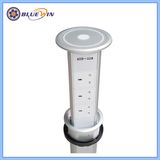Silver One-Key Intelligence Pop up Desktop Socket with 3 UK Power and 2 USB Charger for Kitchen