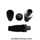 IP68 Field Installation a-Coded Screw Type M12 8pin Connector Male Pin