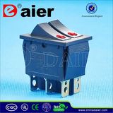 12V DOT Illuminated 6 Pins Rocker Switch with 2 LEDs