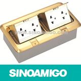 Raised Brass Plate Double Row Floor Boxes