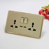 2018new 2 Gang Switch 3 Pin Double Mf Socket W/N