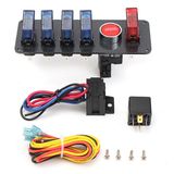 Racing Car 12V Ignition Switch Panel LED Engine Start Push Button Toggle Carbon