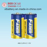 Super High Capacitance 1.5V Farer Super Alkaline Dry Battery (Lr14 Am2, C)