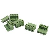 5.08mm Spacing 5pin PCB Mount Screw Terminal Barrier Block Green