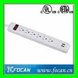 6 Vertical Outlets Power Strip with USB Ports