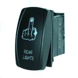 Laser Blue Rocker Switch Finger Rear Lights 20A on/off LED Light Symbols Etched