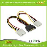 Double 15 Pin Female SATA Power Cable for Computer