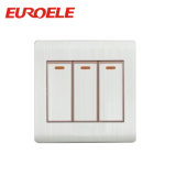 Innovative Design Brushed White Aluminum 3 Gang Wall Switch