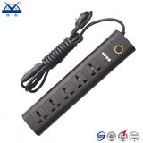 Black Universal 4 Ways PC 10A Power Strip Extension Socket