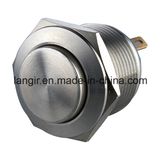 19mm Stainless Steel Pin Terminal High Flat Head Metal Pushbutton Switch
