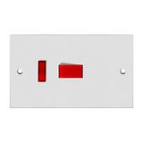 Ee-G972-02 45A Double Pole Switch+Neon Single Plate