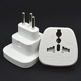 White Universal Us UK Au EU to Safety Shutter Switzerland Swiss Travel Plug Adapters
