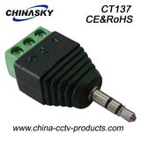 Mono Male Stereo Plug with 3-Pin Screw Terminal 3.5mm (CT137)