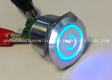 25mm Spraying Plastics Symbol Blue LED Push Button Switch