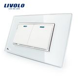 Livolo 2 Gang Hub 16A Push Mechanical Wall Switch (VL-C3K2S-81/82)