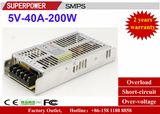 LED Driver 5V 40A 200W Ultrathin Switching Power Supply Reserved for 3D Printer