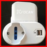 Italy Plug Adapter with USB Port 5V 2.1A
