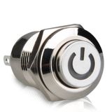 Yumo 12mm Power Symbol Waterproof Metal Pushbutton Switch
