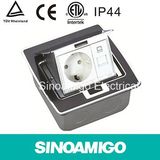 Sinoamigo Black Resin Plate Floor Sockets with Multi-Switch