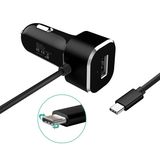 5.4A Car Charger Adapter with Integrated Built-in Type-C 3.1 Cord