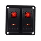 2 Gang Waterproof Car Auto Boat Marine LED Rocker Switch Panel Circuit Breakers Td1229 Dropship