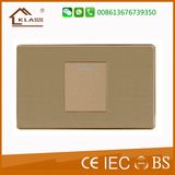 Brushed Stainless Steel 1gang Small Push Button Wall Switch