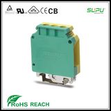 Rail Mounted Grounded Terminal Blocks UL 1000V 115A 18-2AWG