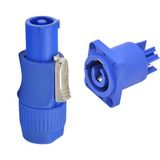 3 Pin Male Female Powercon Power Connector Similar Neutrik Design Blue Color